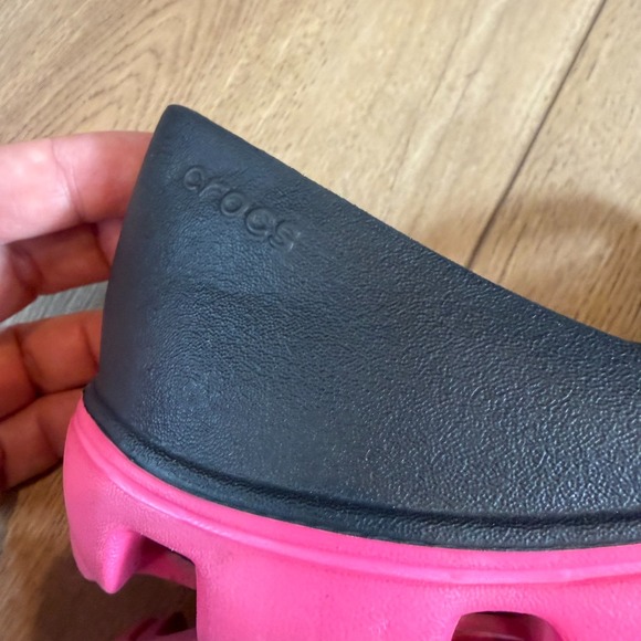 Crocs Womens Size 9 Duet Sport Mary Jane Shoes Black Pink Slip On Shoes Comfort - Picture 5 of 7